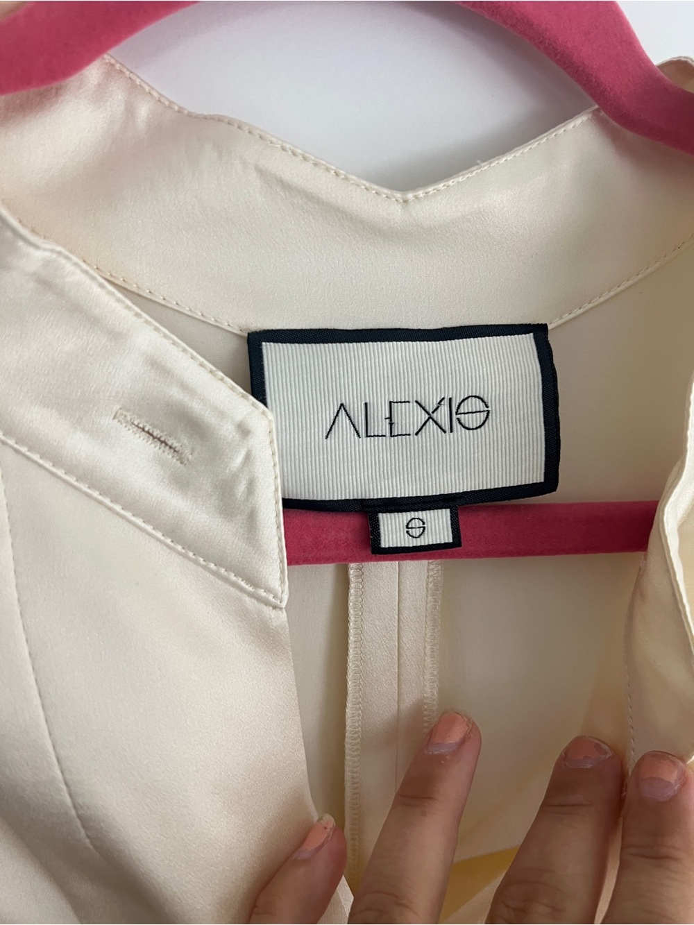 Alexis Cream Silk-Like Button Front Shirt - Picture 9 of 11